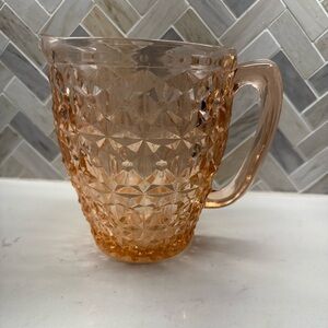 Vintage Jeanette Glass Windsor 48 Ounce Pink Depression Glass 6-1/2" Pitcher